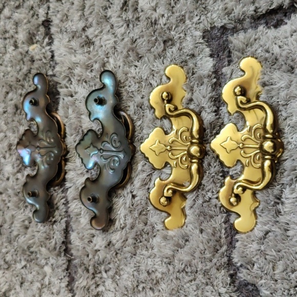 Vintage Brass Chippendale Batwing Drawer Pulls 5.75" x 2.25" NOS Lot of 4 - Picture 5 of 9